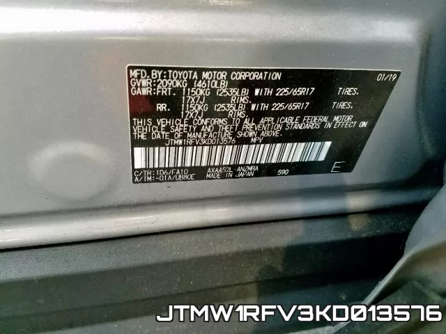JTMW1RFV3KD013576 фото 2