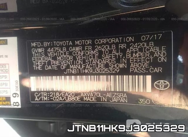 JTNB11HK9J3025329 фото 9