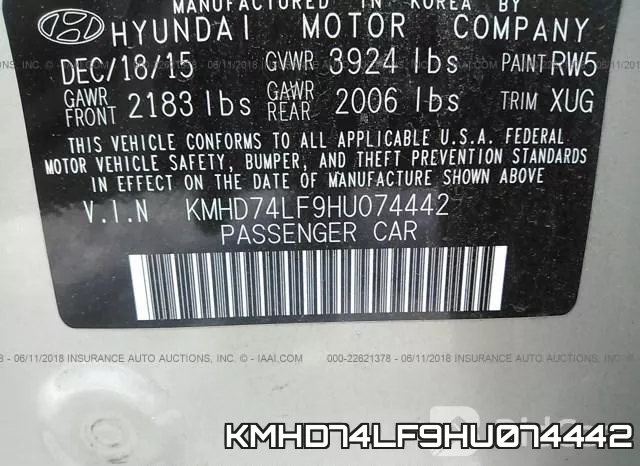 KMHD74LF9HU074442 фото 5