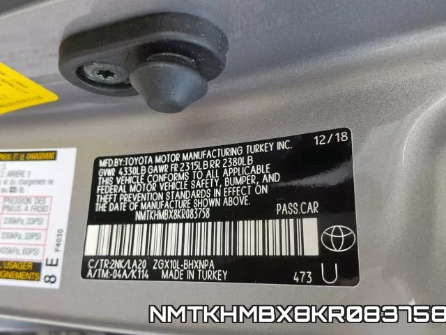 NMTKHMBX8KR083758 фото 2