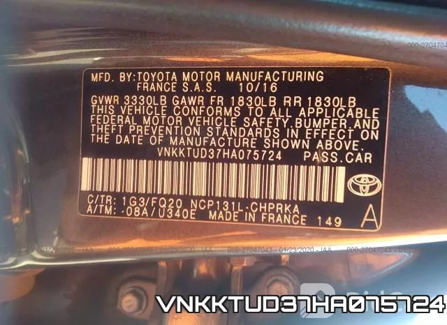 VNKKTUD37HA075724 фото 7