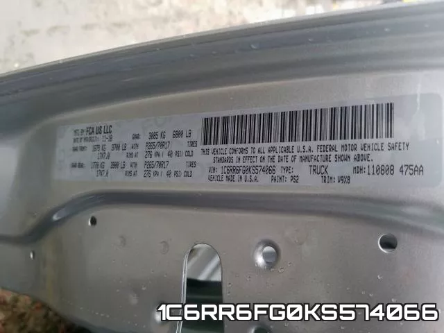 1C6RR6FG0KS574066 фото 2