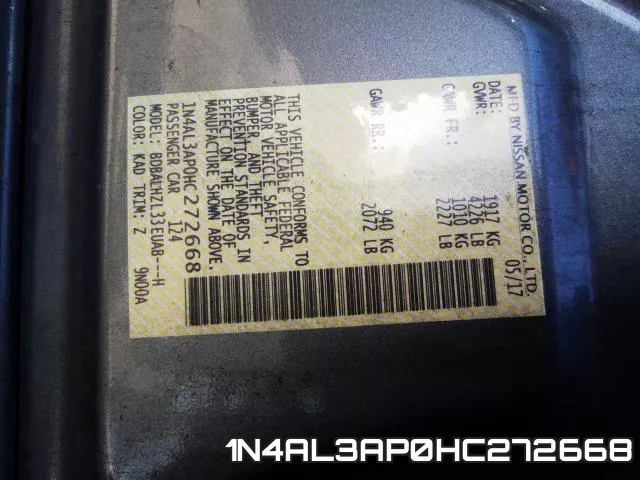 1N4AL3AP0HC272668 фото 2