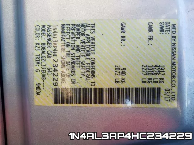 1N4AL3AP4HC234229 фото 2