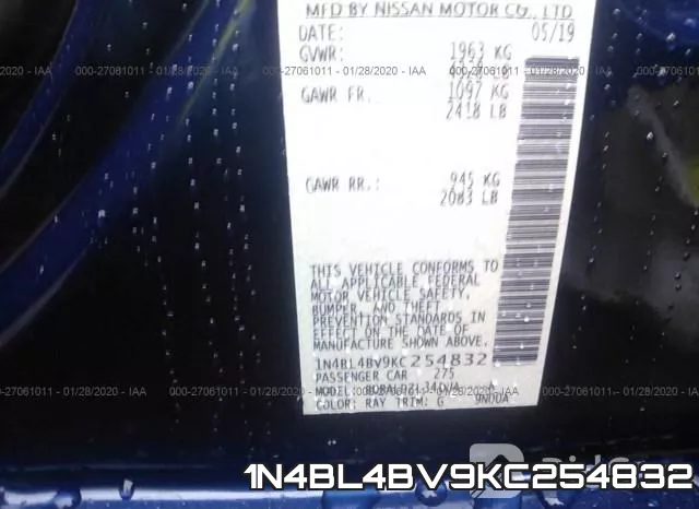 1N4BL4BV9KC254832 фото 8