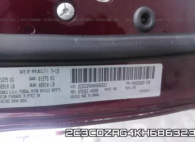 2C3CDZAG4KH686323 фото 5