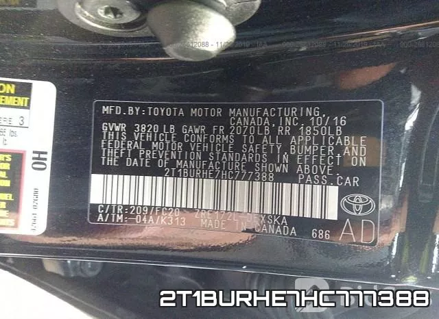 2T1BURHE7HC777388 фото 6