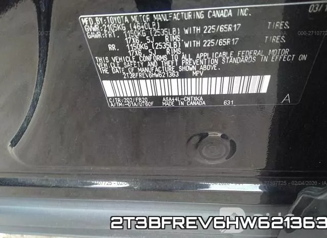 2T3BFREV6HW621363 фото 7