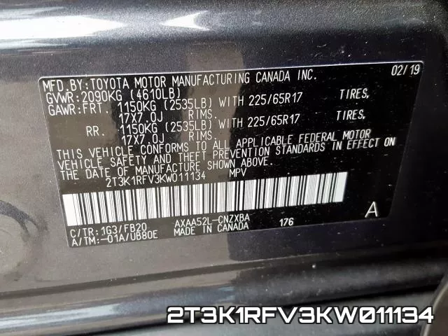 2T3K1RFV3KW011134 фото 2