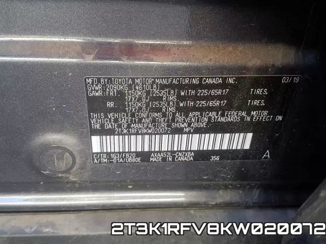 2T3K1RFV8KW020072 фото 2
