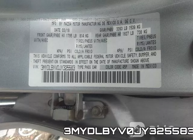 3MYDLBYV0JY325583 фото 8