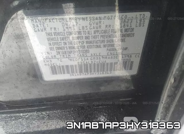 3N1AB7AP3HY318363 фото 7