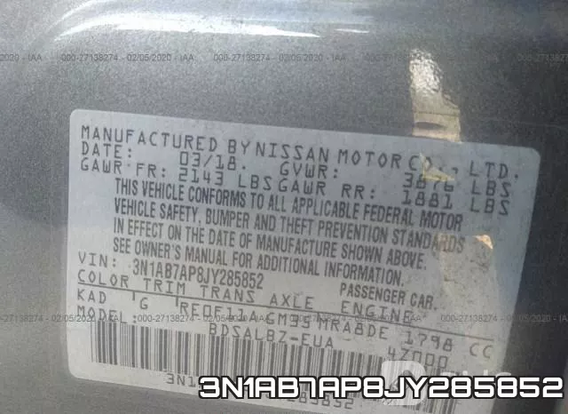 3N1AB7AP8JY285852 фото 8