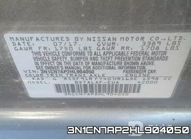 3N1CN7AP2HL904050 фото 7