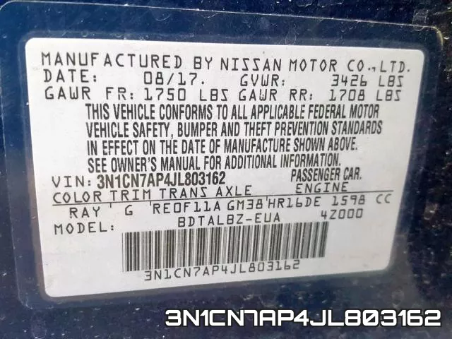 3N1CN7AP4JL803162 фото 2