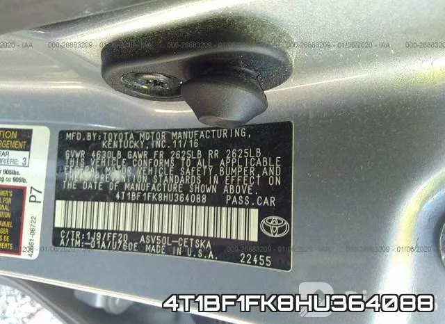 4T1BF1FK8HU364088 фото 6