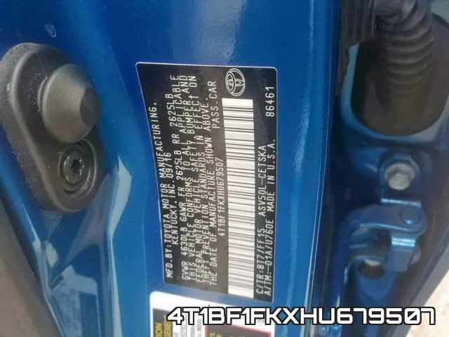 4T1BF1FKXHU679507 фото 2