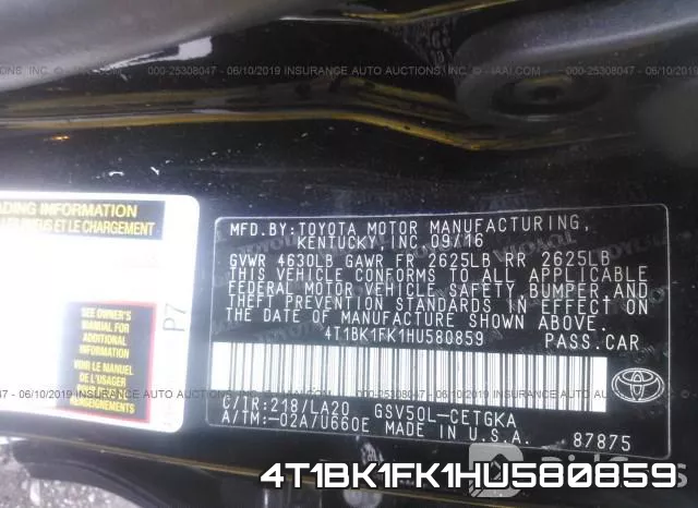 4T1BK1FK1HU580859 фото 9