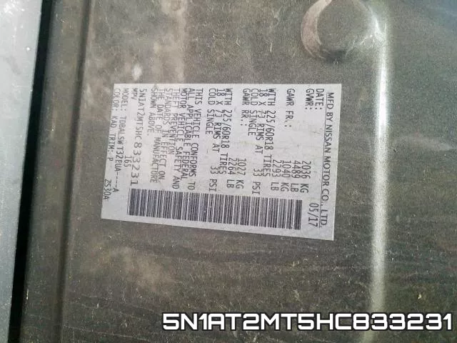 5N1AT2MT5HC833231 фото 2