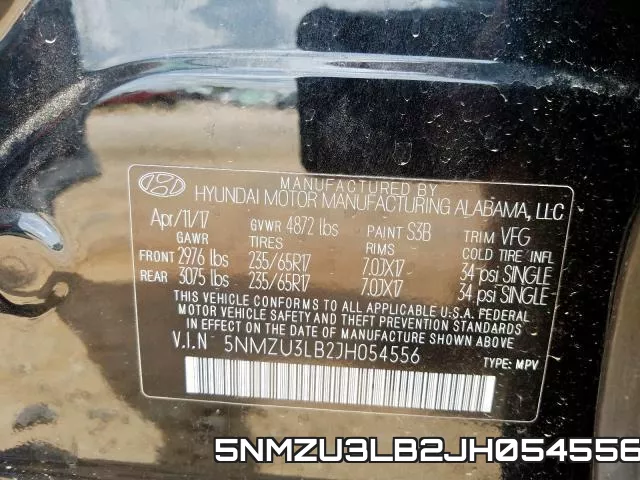 5NMZU3LB2JH054556 фото 2
