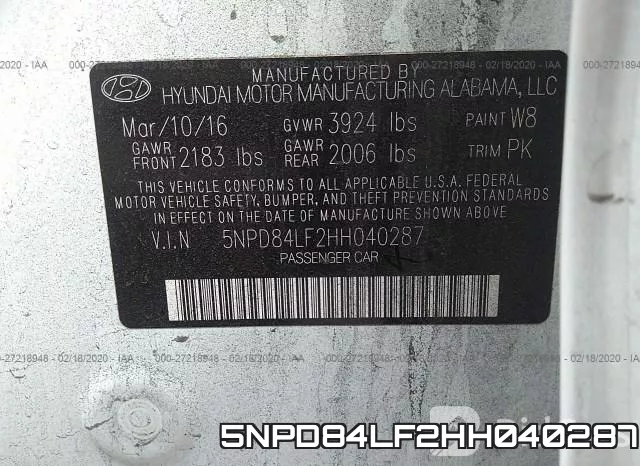 5NPD84LF2HH040287 фото 7