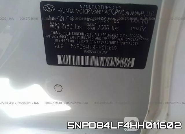 5NPD84LF4HH011602 фото 5