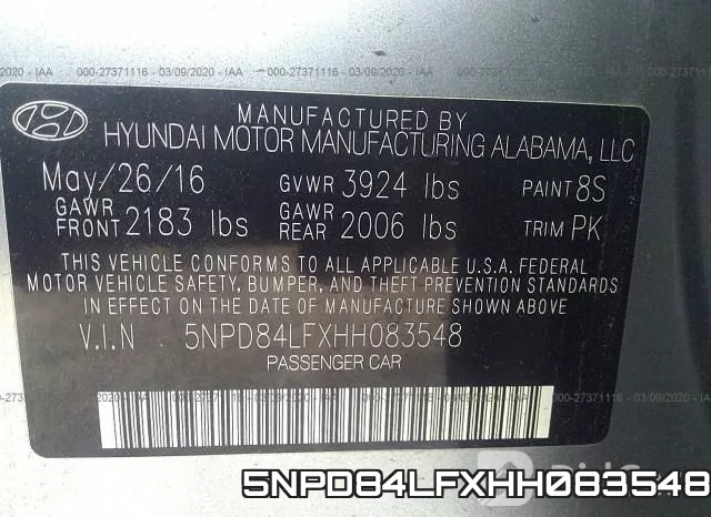 5NPD84LFXHH083548 фото 5