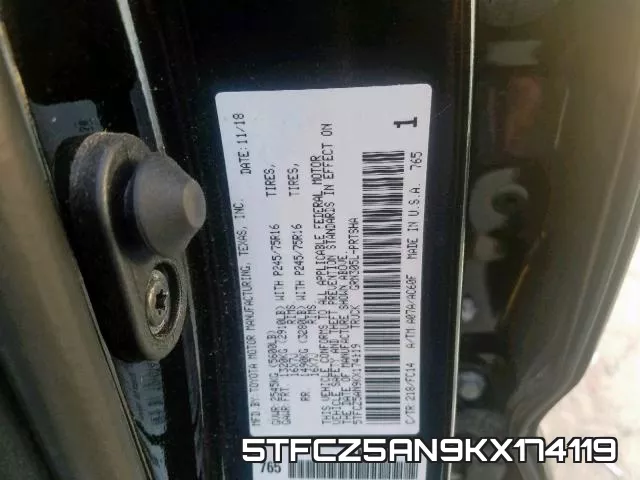 5TFCZ5AN9KX174119 фото 2