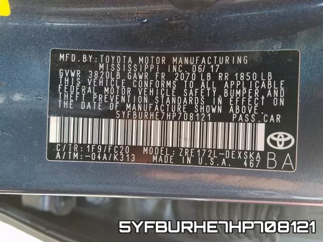 5YFBURHE7HP708121 фото 2
