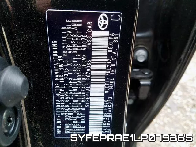 5YFEPRAE1LP079365 фото 2
