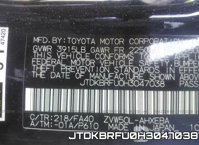 JTDKBRFU0H3047038 фото 6