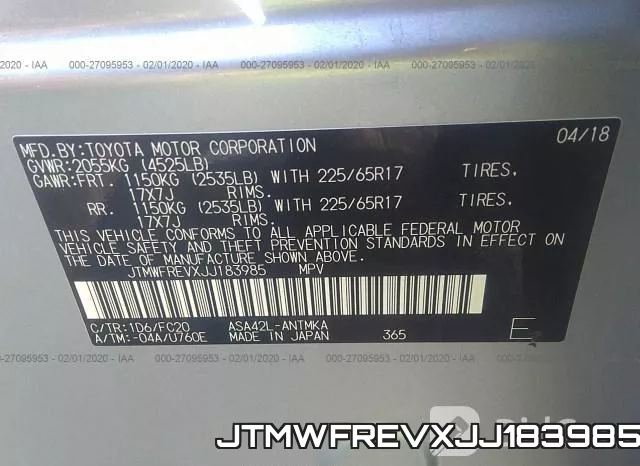 JTMWFREVXJJ183985 фото 9