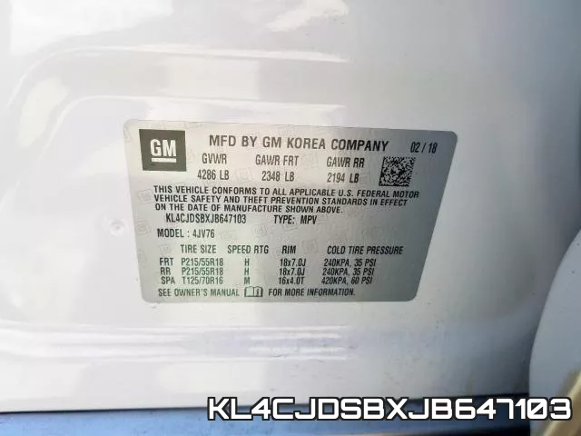 KL4CJDSBXJB647103 фото 2
