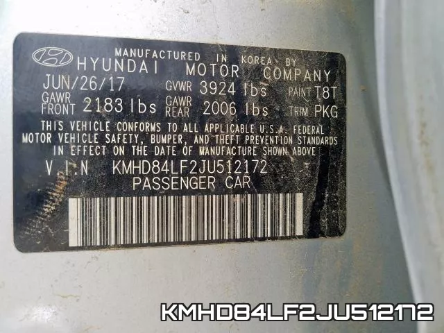 KMHD84LF2JU512172 фото 2