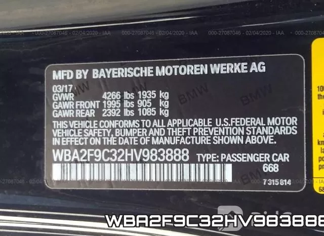 WBA2F9C32HV983888 фото 8