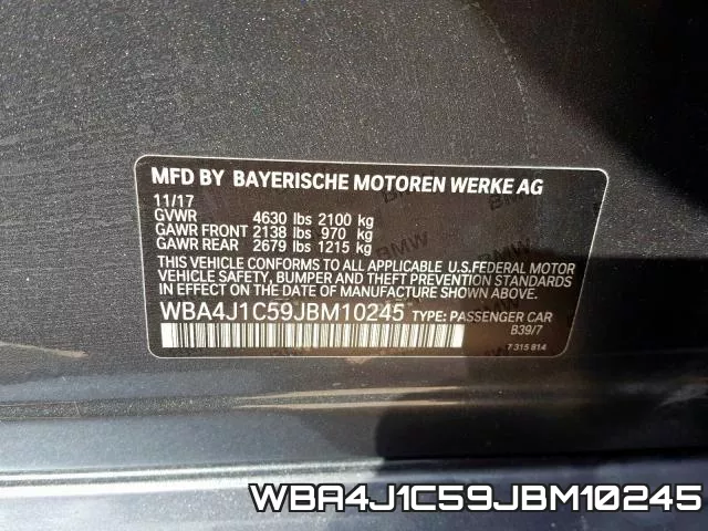 WBA4J1C59JBM10245 фото 2