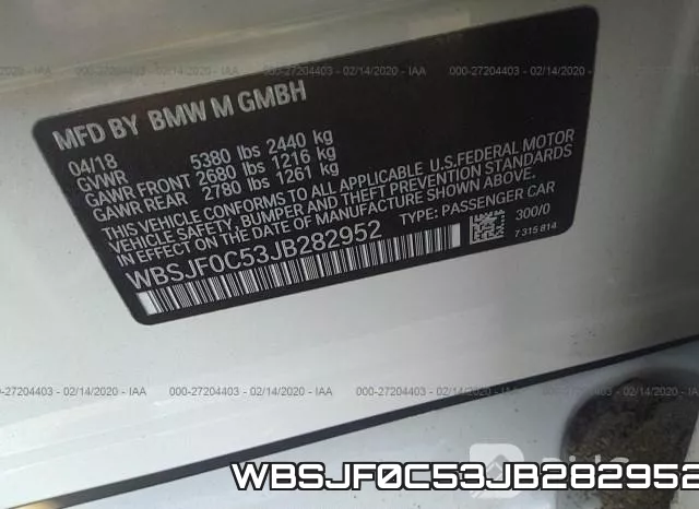 WBSJF0C53JB282952 фото 7