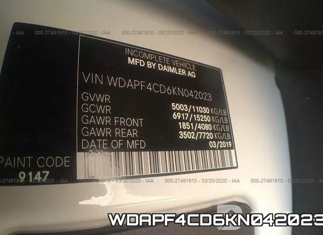 WDAPF4CD6KN042023 фото 6