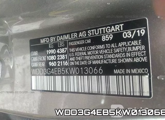 WDD3G4EB5KW013066 фото 6