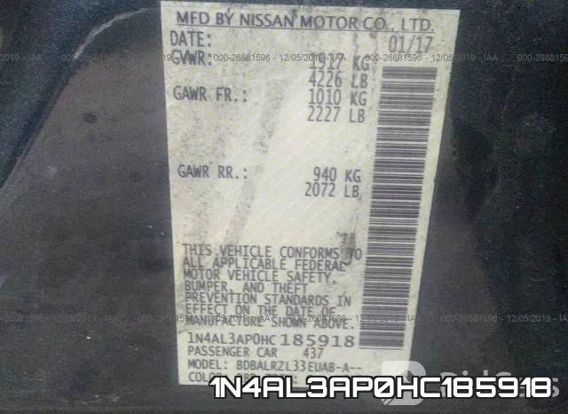 1N4AL3AP0HC185918 фото 6