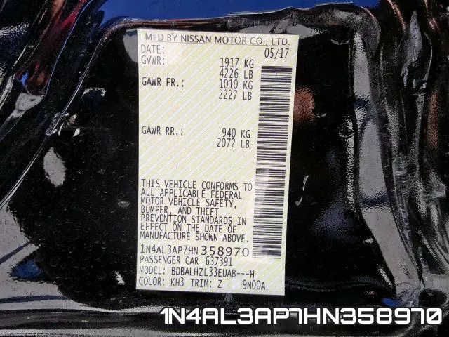 1N4AL3AP7HN358970 фото 2