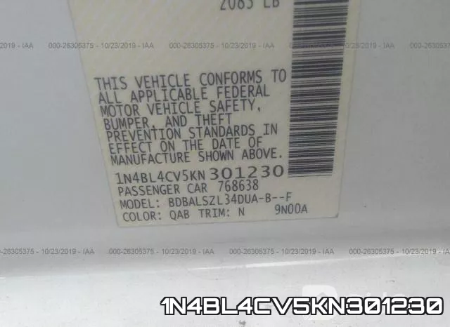 1N4BL4CV5KN301230 фото 8