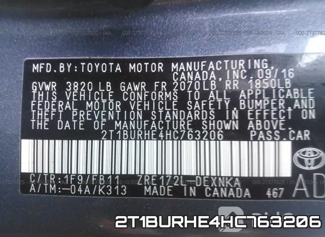 2T1BURHE4HC763206 фото 7