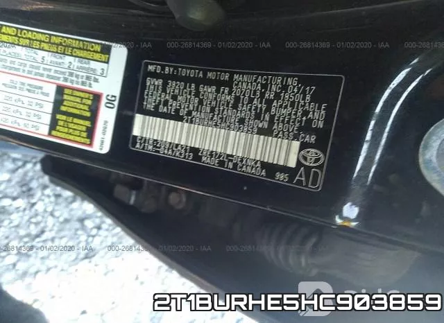 2T1BURHE5HC903859 фото 5