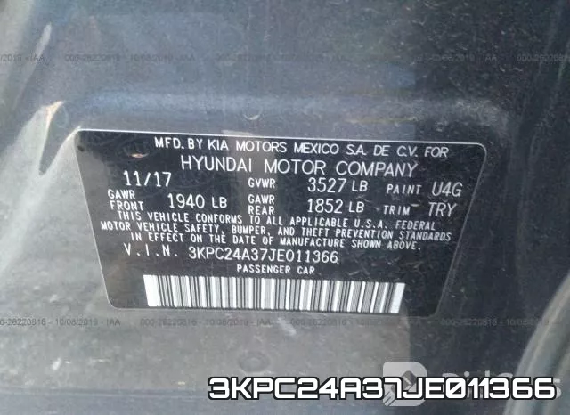 3KPC24A37JE011366 фото 9
