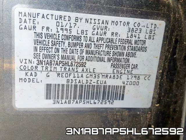 3N1AB7AP5HL672592 фото 2