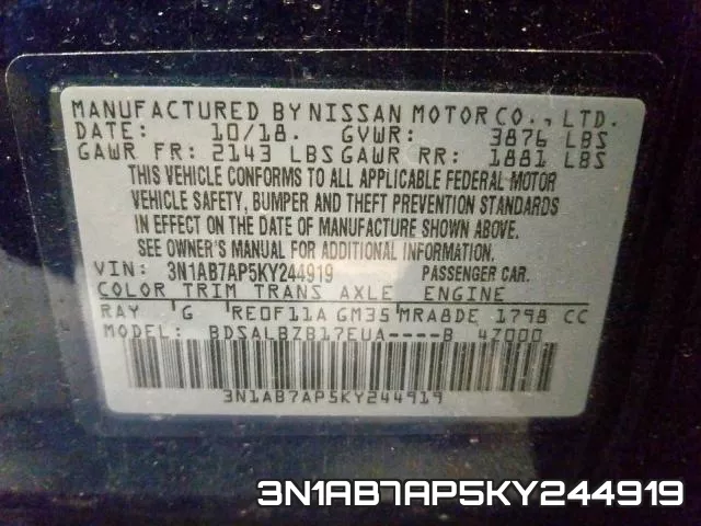 3N1AB7AP5KY244919 фото 2