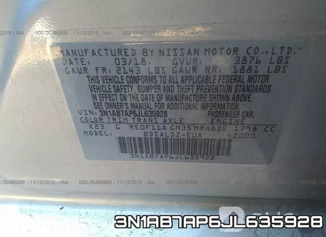 3N1AB7AP6JL635928 фото 4