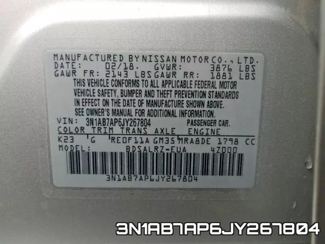 3N1AB7AP6JY267804 фото 2