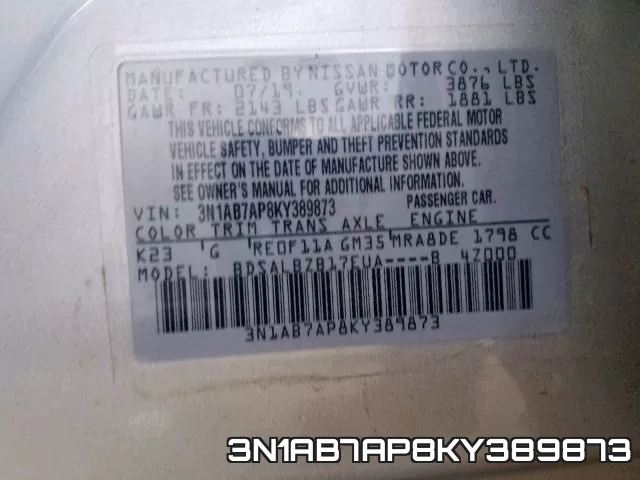 3N1AB7AP8KY389873 фото 2